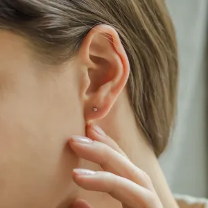 Minimalist earrings with lab-grown diamonds ALINE Thumbnail