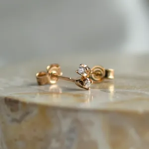 Minimalist earrings with lab-grown diamonds ALINE Thumbnail