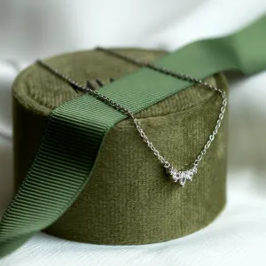 Gold cluster necklace with lab created diamonds JESSICA Thumbnail