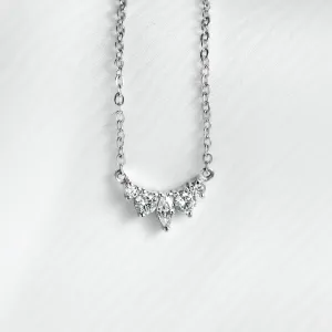 Gold cluster necklace with lab created diamonds JESSICA