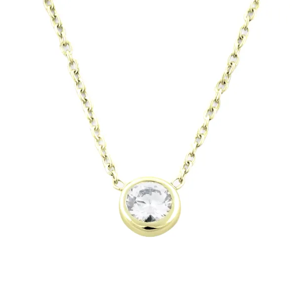 Simple gold necklace with lab created diamond NOKKI Image
