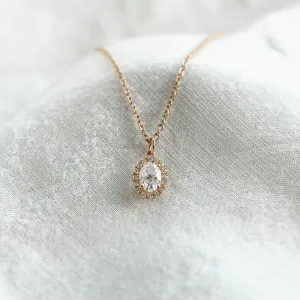 Gold necklace with lab created diamonds GRANA Thumbnail