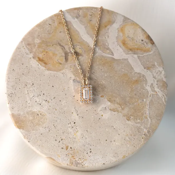 Gold necklace with lab created diamonds GRACIE Image