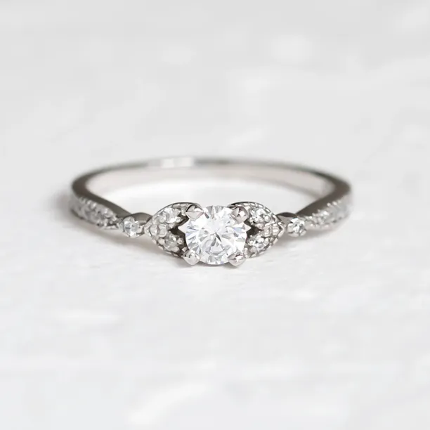 Gold lab-grown diamond engagement ring REIK Image