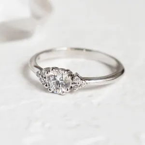 Gold engagement ring with synthetic diamonds MONICA Thumbnail