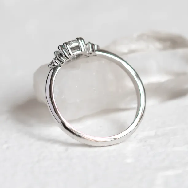 Gold engagement ring with synthetic diamonds MONICA Image