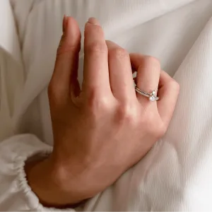 Gold engagement ring with lab created diamonds KATIA Thumbnail