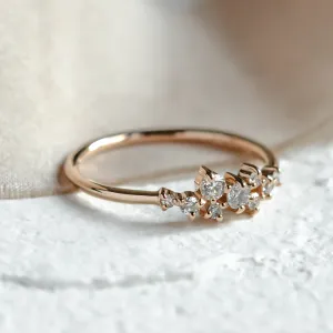 Elegant cluster ring with lab created diamonds CLORÉ Thumbnail