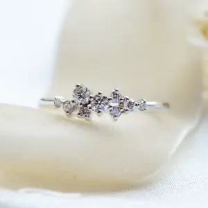 Elegant cluster ring with lab created diamonds CLORÉ Thumbnail