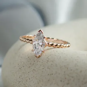 Gold twisted rope ring DAHLIA Thumbnail