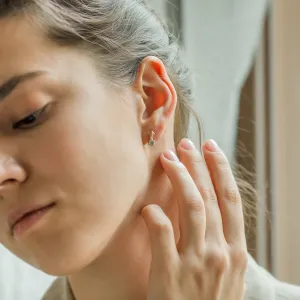 Stud earrings with salt and pepper diamonds and twig element ERNA Thumbnail