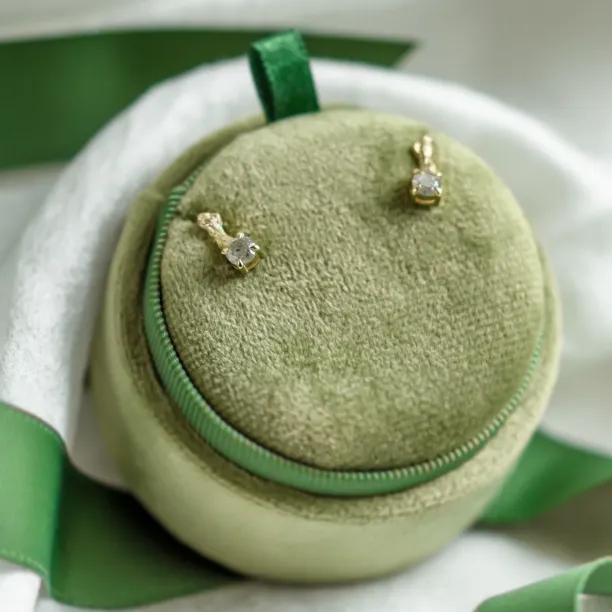 Stud earrings with salt and pepper diamonds and twig element ERNA Image