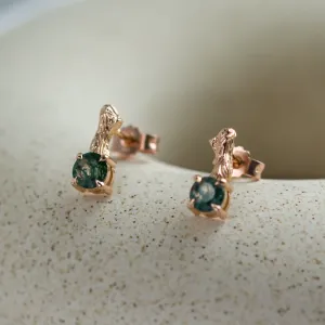 Unusual moss agate and twig earrings by ELLION Thumbnail