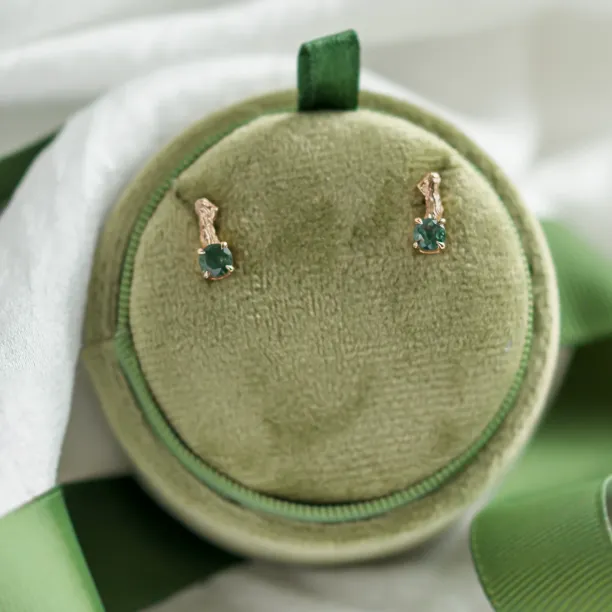 Unusual moss agate and twig earrings by ELLION Image