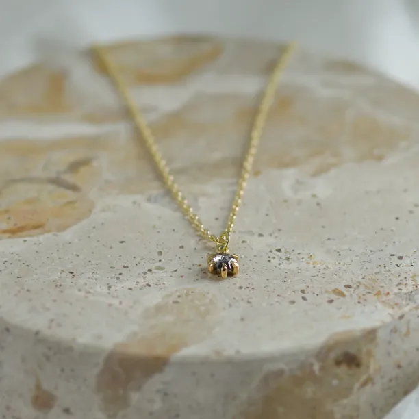 Dainty gold pendant with salt and pepper diamond CADIE Image