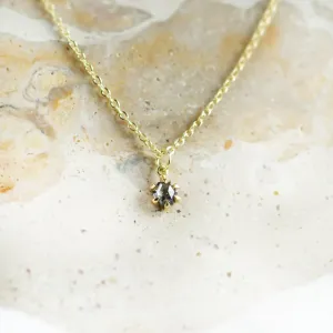 Dainty gold pendant with salt and pepper diamond CADIE