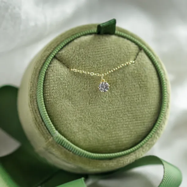 Minimalist gold pendant with salt and pepper diamond SALO Image