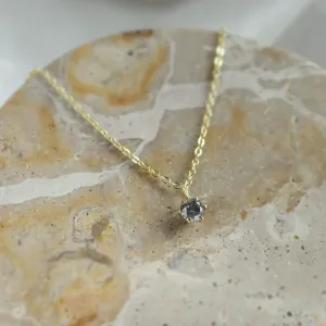 Minimalist gold pendant with salt and pepper diamond SALO Thumbnail