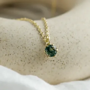 Gold pendant with moss agate MEDA Thumbnail