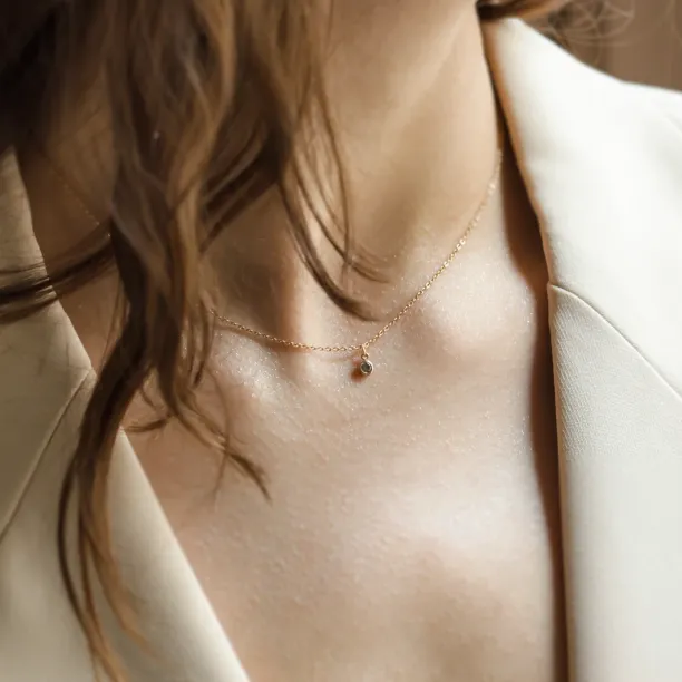 Gold pendant with bezel salt and pepper diamond SAND Image