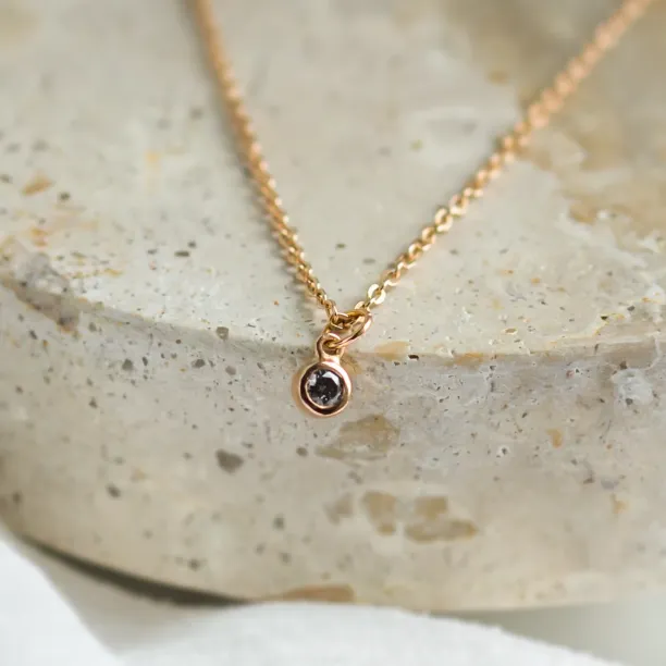 Gold pendant with bezel salt and pepper diamond SAND Image