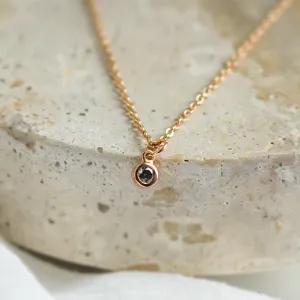 Gold pendant with bezel salt and pepper diamond SAND Thumbnail