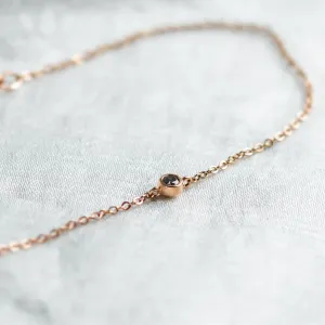 Minimalist bracelet with bezel salt and pepper diamond SANDY Thumbnail