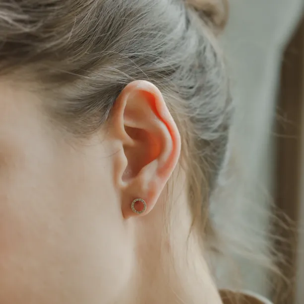 Circle diamond stud earrings CARLEEN Image