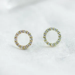 Circle diamond stud earrings CARLEEN Thumbnail