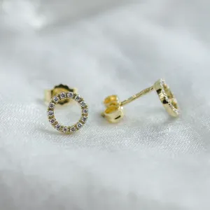 Circle diamond stud earrings CARLEEN Thumbnail