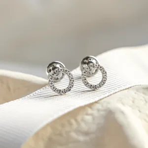 Circle diamond stud earrings CARLEEN Thumbnail