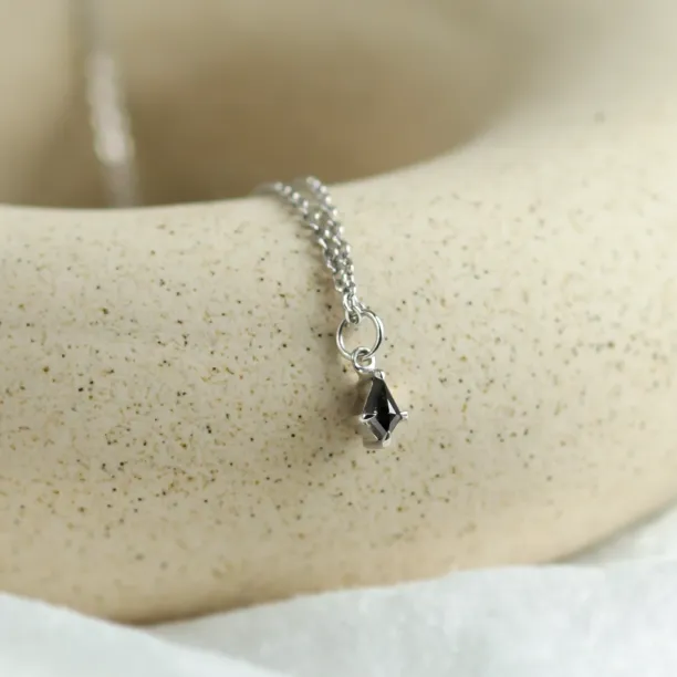 Minimalist pendant with kite salt and pepper diamond ARI Image