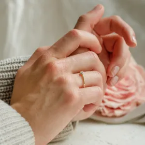 Pave diamond engagement ring CÉLINE Thumbnail