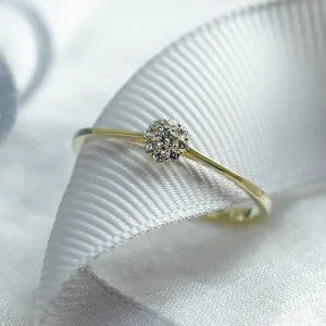 Pave diamond engagement ring CÉLINE Thumbnail