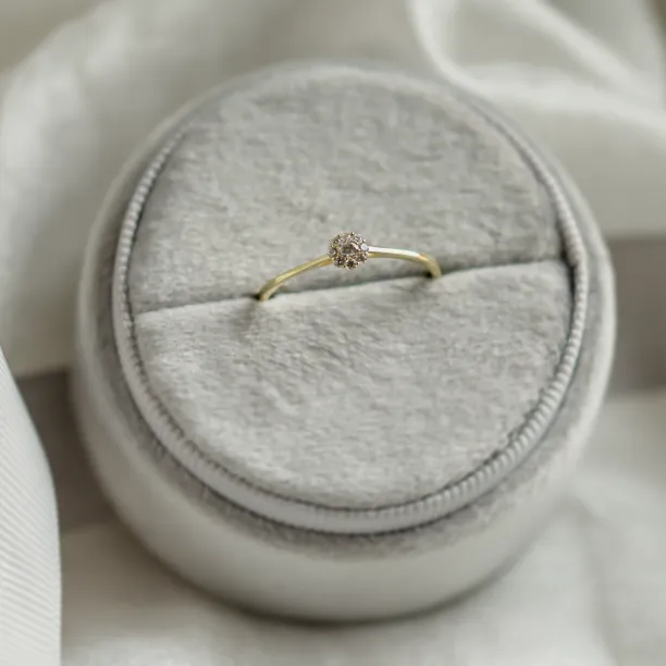 Pave diamond engagement ring CÉLINE Image