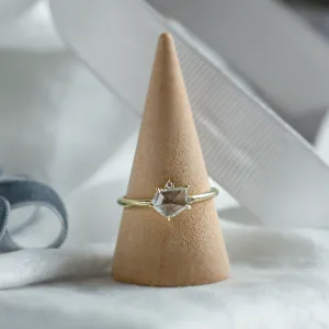 Unusual engagement ring with white sapphire in atypical shape MARIAH Thumbnail