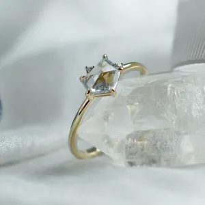 Unusual engagement ring with white sapphire in atypical shape MARIAH Thumbnail