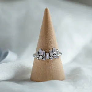 Unusual geometric ring with moissanites in art deco style TAMARA Thumbnail