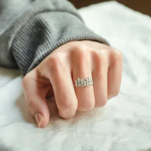 Unusual geometric ring with moissanites in art deco style TAMARA Thumbnail