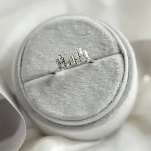 Unusual geometric ring with moissanites in art deco style TAMARA Thumbnail