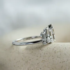 Unusual geometric ring with moissanites in art deco style TAMARA Thumbnail