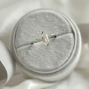 Unusual geometric ring with long hexagon cut moissanite ANYA Thumbnail