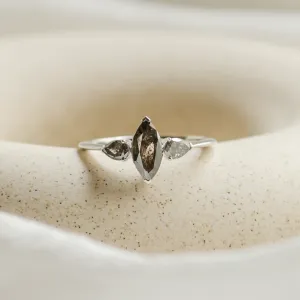 Unusual vintage engagement ring with salt and pepper diamonds RHEA Thumbnail