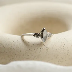 Unusual vintage engagement ring with salt and pepper diamonds RHEA Thumbnail