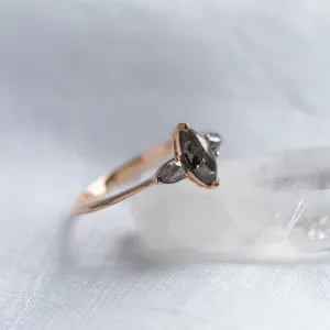 Unusual vintage engagement ring with salt and pepper diamonds RHEA Thumbnail