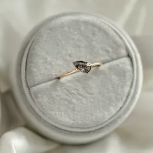 Unique pear shaped salt and pepper engagement ring ALIA Thumbnail