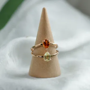 Toi et Moi ring with citrine and lemon quartz ASTRA Thumbnail