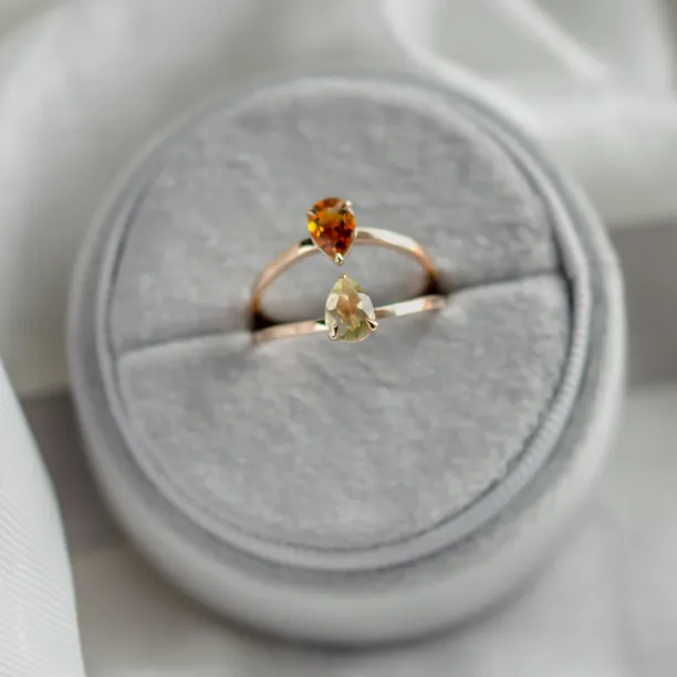 Toi et Moi ring with citrine and lemon quartz ASTRA Image