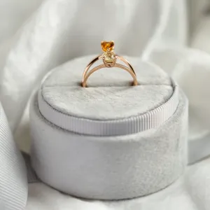 Toi et Moi ring with citrine and lemon quartz ASTRA Thumbnail