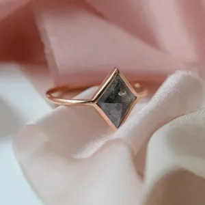 Unique engagement ring with salt and pepper diamond ERISIA Thumbnail